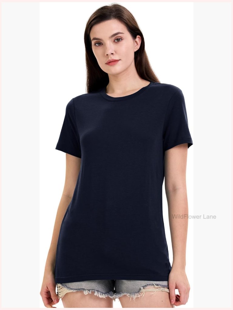 Merino Wool & Tencel Base Layer Short Sleeve Tee For Hiking